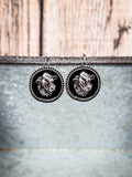 Cow Head - Cameo - Dangle Earrings - Western Jewelry - Bronco Western Supply Co.
