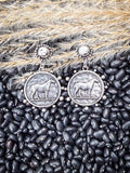 Cassidy - Western Horse Coin - Stud Earrings - Western Jewelry - Bronco Western Supply Co.