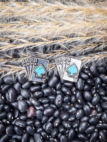 Four of a Kind - Western Aces - Stud Earrings - Western Jewelry - Bronco Western Supply Co.