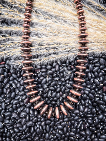 Lenora - Navajo Style - Beaded Necklace - Copper - Western Jewelry - Bronco Western Supply Co.
