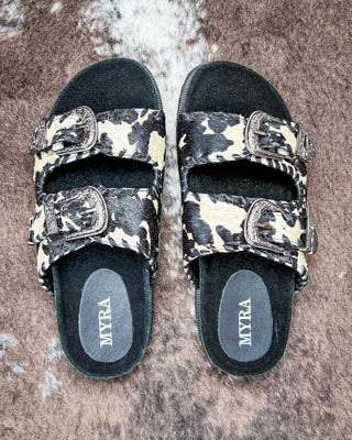 Coyote Crest Western Hand-Tooled Sandals by Myra Bag