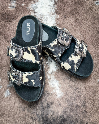 Coyote Crest Western Hand-Tooled Sandals by Myra Bag