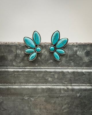 Solene Stud Earrings in Teal