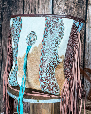 Dendrite Hairon Fringe Crossbody Bag by Myra Bag