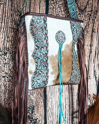 Dendrite Hairon Fringe Crossbody Bag by Myra Bag