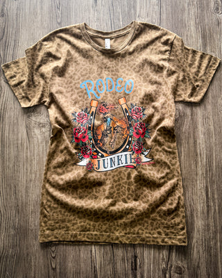 Rodeo Junkie Graphic Tee in Brown Leopard