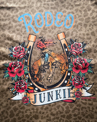 Rodeo Junkie Graphic Tee in Brown Leopard