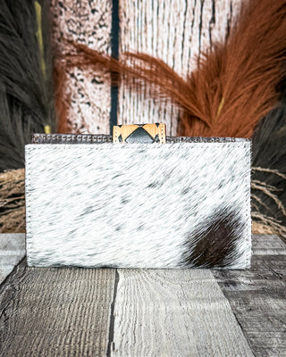 High Plains Checkered Leather and Hide Wallet in Brown by Countryside Co.