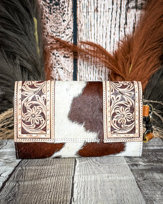 Concho & Hide Tooled Leather Wallet and Wristlet by Countryside Co.