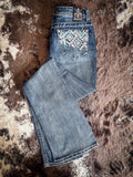 Grace in LA Easy Fit Women's Turquoise Boot Cut Jeans