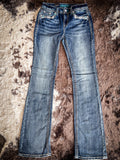 Grace in LA Easy Fit Women's Turquoise Boot Cut Jeans