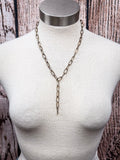 western boho chain necklace displayed on a mannequin 