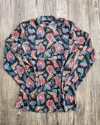 Painted Bloom Mesh Top by Sterling Kreek