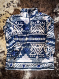 Hooey Avery Men's Navy Aztec Fleece Pullover