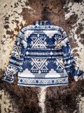 Hooey Avery Men's Navy Aztec Fleece Pullover