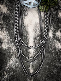 Gracie Navajo Style Pearl Layer Necklace