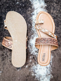 Myra Bag - LaDonna Trail Sandal in Beige – Tooled Leather & Hide