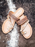 Myra Bag - LaDonna Trail Sandal in Beige – Tooled Leather & Hide