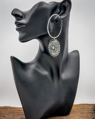 Calypso Concho Hoop Earrings in Turquoise