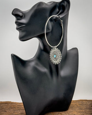 Calypso Concho Hoop Earrings in Turquoise