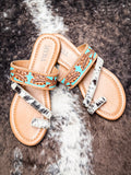 Myra Bag - LaDonna Trail Sandal in Turquoise – Tooled Leather & Hide
