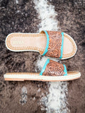 Myra Bag - Horizon Creek Slides in Turquoise