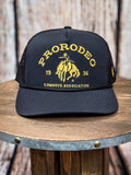 Front of hat shown on wood background