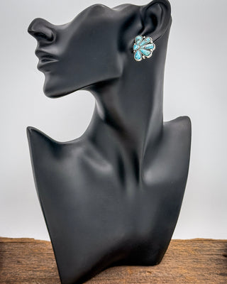 Sierra Fan Fashion Necklace Set in Aqua