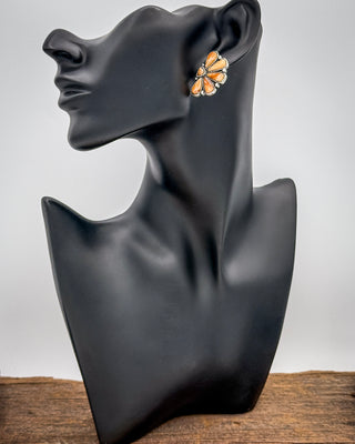 Sierra Fan Fashion Necklace Set in Burnt Orange