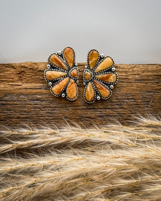 Sierra Fan Fashion Necklace Set in Burnt Orange