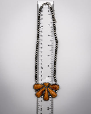 Sierra Fan Fashion Necklace Set in Burnt Orange