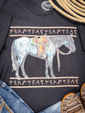 Close up styled image of tee graphic