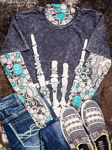 Styled flat lay of Tattoos On This Town Mesh Top