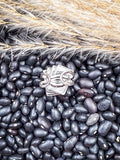 Back view of ring displayed on beans