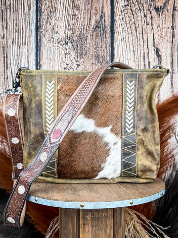 Myra Bag - Cornell Rose Hair On Leather Bag