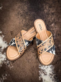 Myra Bag - Chappy - Western - Hand-Tooled - Hair On Hide - Sandals - Bronco Western Supply Co.