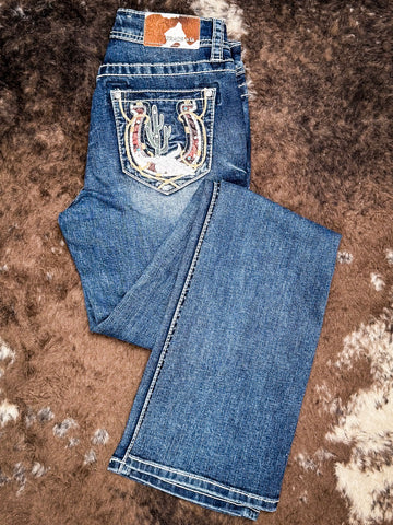 Grace in LA Easy Fit Women's Lucky West Boot Cut Jeans