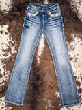 Grace in LA Easy Fit Women's Painted Prairie Boot Cut Jeans