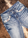 Grace in LA Easy Fit Women's Painted Prairie Boot Cut Jeans