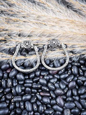 Star Stirrup Stud Earrings