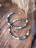 Vibe Navajo Style Pearl Large Hoops