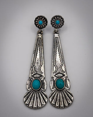 Calista Aqua Stone Drop Earrings