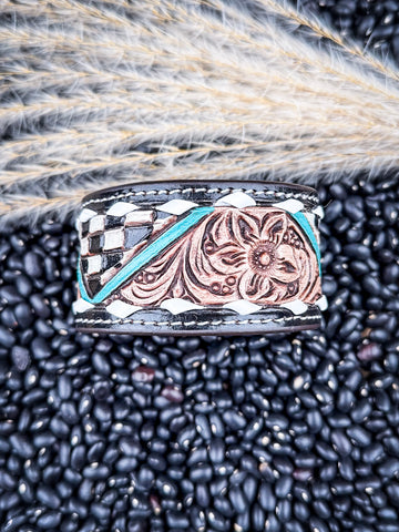 Wildflower Rodeo Tooled Leather Bracelet