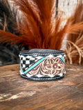 Wildflower Rodeo Tooled Leather Bracelet