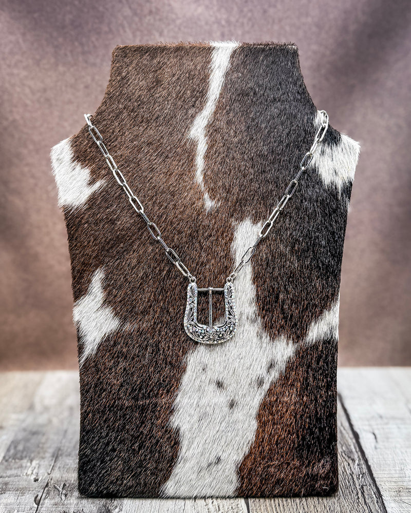 Avery Rhinestone Buckle Necklace
