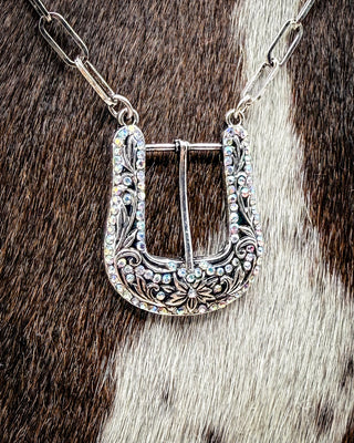 Avery Rhinestone Buckle Necklace