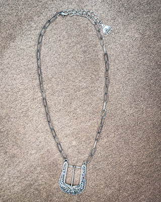 Avery Rhinestone Buckle Necklace