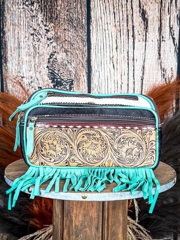 Turquoise Tumble Tooled Leather Fanny Pack