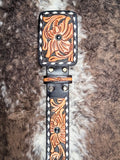 belt on cowhide