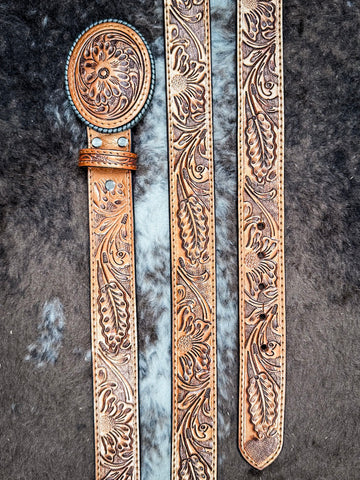 belt on cowhide